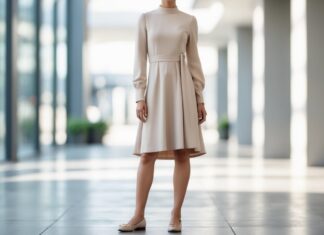 Sådan styler du flade sko med en langærmet kjole til enhver lejlighed