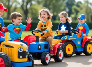 Sjov og leg med pedaltraktorer og kostumer til børn online