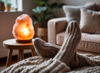 Skab hygge i hjemmet med en saltstenslampe og varme fødder