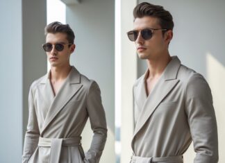 Stilfulde accessories til mænd: solbriller og slå om kjoler