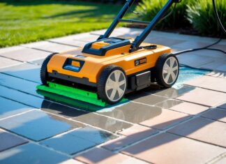 Effektiv fliserens med batteri plæneklipper til fliserens