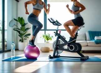 Effektiv hjemmetræning med gymnastikbold og motionscykel