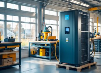 Energibesparende løsninger til værkstedet med varmepumpe i Give