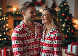 Find den perfekte julepyjamas til par hos Tanktop.dk