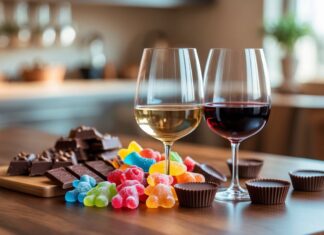 Hvordan du kombinerer vin og amerikansk slik online til den perfekte smagsoplevelse