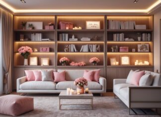 Kreative måder at integrere reoler og romantiske gaveidéer i stuen