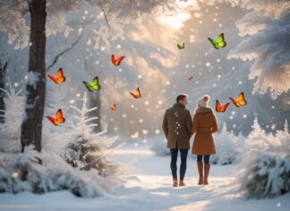 Magiske vinterlandskaber og jule sommerfugl til voksne