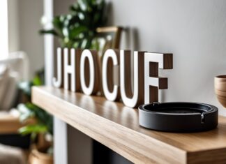 Personlig indretning med bogstaver og askebæger til hjemmet