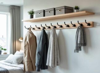 Praktiske opbevaringsløsninger til soveværelset med knagerække med hylde løsninger