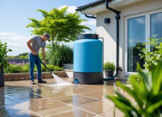 Sådan holder du din terrasse ren og sparer vand med en regnvandsopsamler til haven