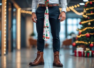 Sådan matcher du dine snørestøvler med et juleslips til julefrokosten