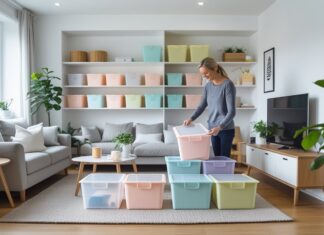 Sådan organiserer du din stue med smarte plastkasser til opbevaring