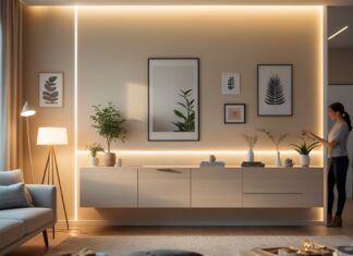 Sådan skaber du den perfekte atmosfære med belysning og en væghængt skænk til hjemmet