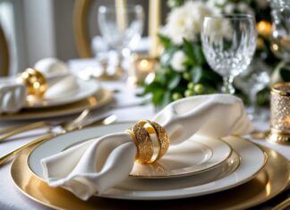 Sådan skaber du den perfekte borddækning med guld servietringe