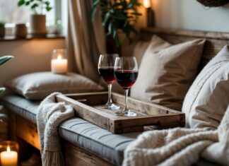 Sådan skaber du den perfekte hyggekrog med bænke og rødvinsglas