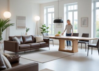 Sådan skaber du den perfekte stue med lædersofa og udtræksspisebord