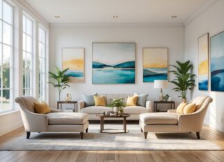 Sådan skaber du en harmonisk stue med malerier og chaiselong stole