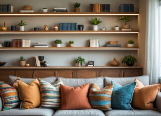 Sådan skaber du en hyggelig stue med hylder og pyntepuder til din sofa
