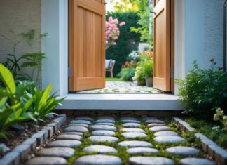 Sådan skaber du en smuk overgang mellem dørkarm og have med bondesten
