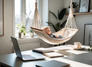 Sådan skaber du et funktionelt hjemmekontor med en slyngevugge i nærheden