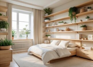 Sådan skaber du et harmonisk soveværelse med træhylder og kontinentalseng tilbud online