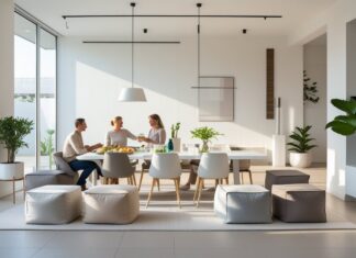 Sådan skaber du et multifunktionelt spiseområde med puf til opbevaring