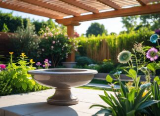 Sådan skaber du et smukt udendørsområde med tagdækning og fuglebad i granit