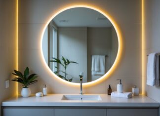 Sådan skaber du et stilfuldt badeværelse med et rundt spejl med lys