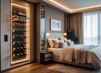 Sådan skaber du et stilfuldt soveværelse med en vinhylde til soveværelset