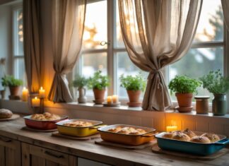 Sådan skaber du hygge i køkkenet med gardiner og ildfaste fade