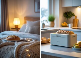 Sådan skaber du hygge i soveværelset med den rette belysning og en praktisk brødboks til køkkenet
