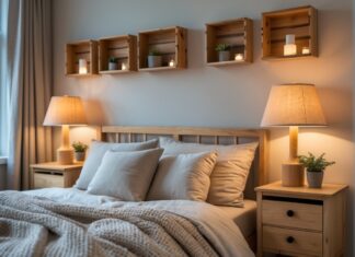Sådan skaber du hygge i soveværelset med natbordslamper og sættekasser lavet af træ
