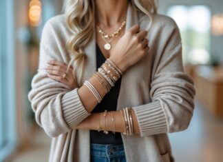 Sådan styler du armbånd med en lang cardigan til kvinder