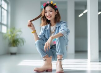 Sådan styler du dit hår med accessories og korte gummistøvler til kvinder