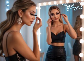 Sådan styler du korte nederdele med magnetiske øjenvipper til fest