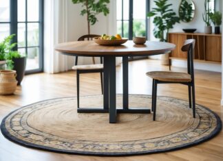 Sådan vælger du det perfekte gulvtæppe til runde spiseborde i hjemmet