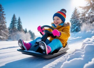 Sjov vinteraktivitet for børn: kælk med rat til børn