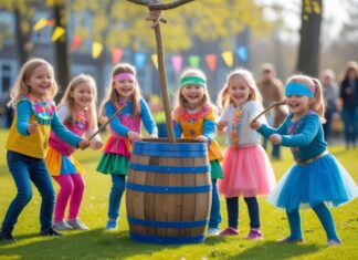 Sjove fastelavnsaktiviteter med børneur og tøndeslagning