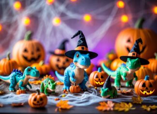 Sjove ideer til dinosaur legetøj til halloween festen