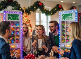 Sjove indslag til julefrokosten med slikmaskiner til julefrokosten