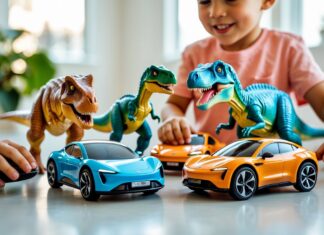 Sjove måder at kombinere dinosaurlegetøj med elbil til børn legetøj