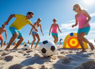 Sjove strandaktiviteter og fodbolddart spil til sommeren