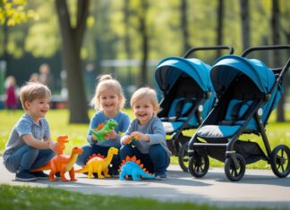 Sjove udflugter med børn: dinosaurlegetøj og praktiske klapvogne
