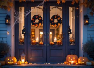 Skab den perfekte halloweenstemning med en fransk dobbeltdør til halloween