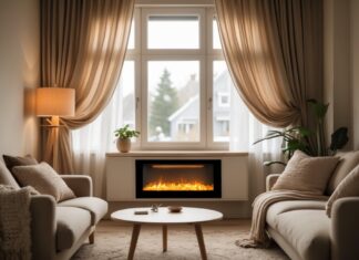 Skab hygge i hjemmet med gardiner og elektrisk pejs til hjemmet