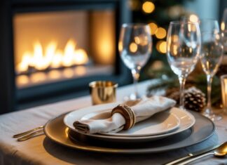 Skab hygge og elegance med elektrisk pejs og smukke servietringe til festbordet