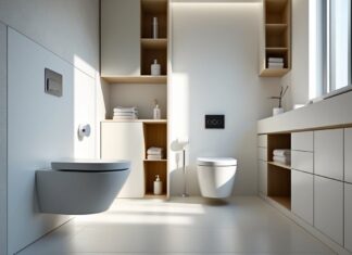 Smart opbevaring og indbygningstoilet til små rum