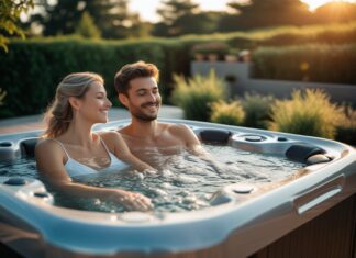 Find ro og velvære i et udendørs boblebad sammen med din partner