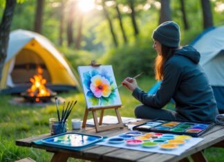 Kreative campingprojekter med akvarelmaling til kreative projekter