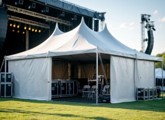 Mastetelte som backstage-område til koncerter